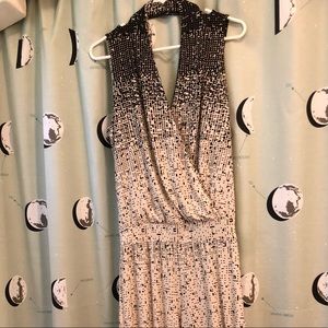 Stunning PANTSUIT, cream and black print